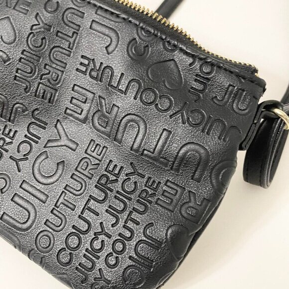 Juicy Couture Small Bag Crossbody Purse Debossed Faux Leather Shoulder Bag Flaws - Picture 7 of 16
